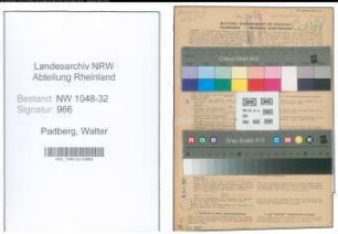 Entnazifizierung Walter Padberg , geb. 19.07.1880 (Architekt)