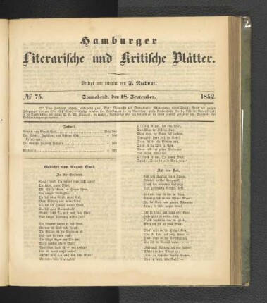 No. 75. 18. September 1852