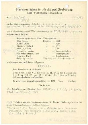Brenner, Alois