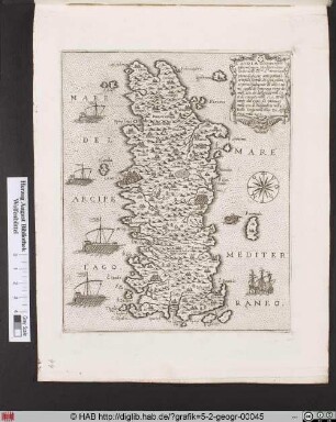 Landkarte von Candia/Kreta und Umgebung.