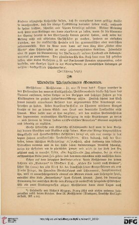 Wendelin Weissheimers Memoiren