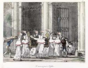Grafik "Le mort est porté à l'Eglise"