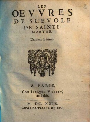 Les Oevvres De Scevole De Sainte-Marthe