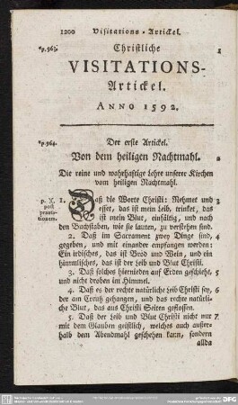 nebst den Sächsischen Visitations-Artickeln : Christliche Visitations-Artickel. Anno 1592
