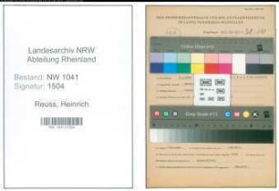 Entnazifizierung Heinrich Reuss , geb. 03.01.1889 (Lehrer)