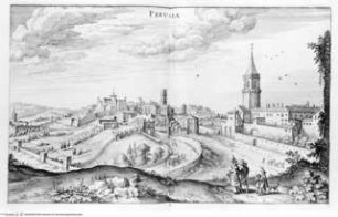 Itinerarium Italiae nov-antiquae: oder Raiß-Beschreibung durch Italien ..., auf S. 194 folgend: Stadtansicht: Perugia