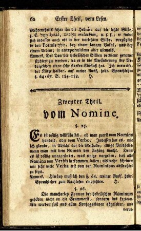 Zweyter Theil. Vom Nomine. - Dritter Theil. Vom Verbo.