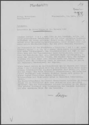 Göttelfingen mit Erzgrube, Hochdorf (Seewald) und Schernbach: Inspektionsbericht 1957