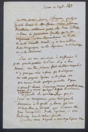 Alexandre Brongniart, Brief