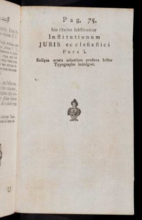 Hic titulus substituatur institutionum Juris ecclesiastici ...