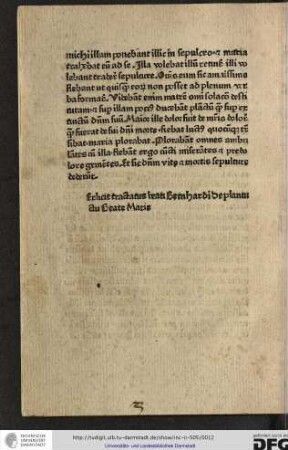 Explicit tractatus beati Bernhardi de planctu beate Marie.