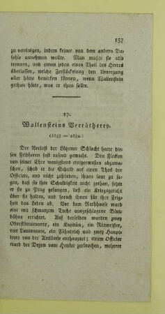 17. Wallensteins Verrätherey. (1633 - 1634.)