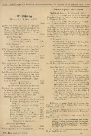 119. Sitzung. Montag den 23. Februar 1920