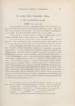 3. Recht, Sitte, Gebräuche, Cultus