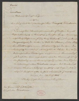 Decretum in Untersuchungs-Sachen