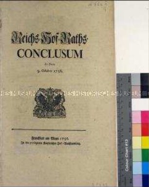 Beschluss des Reichshofrats zu Wien