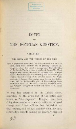 Egypt and the Egyptian question