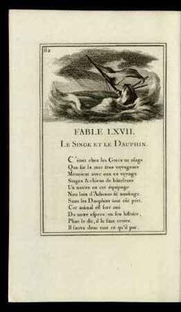 Fable LXVII. Le Singe Et La Dauphin.