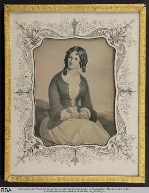 Portrait einer jungen Frau in Landschaft (Gemäldereproduktion)