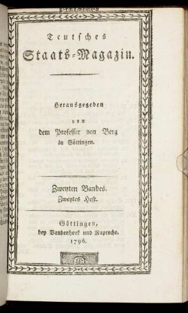 Zweyten Bandes. Zweytes Heft.