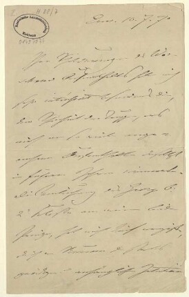 Brief von Kaiser Deutsches Reich Wilhelm I. an Bernhard von Werder