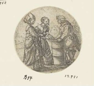 Händler und zwei Mägde