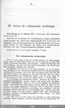 Die vorhistorische Archäologie
