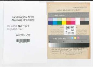 Entnazifizierung Otto Werner , geb. 08.10.1910 (Hauptmann)