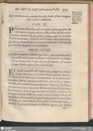 Qua ratione motus gravium à mediis fluidis plenis inaequalitér veloces reddantur. Cap. XI