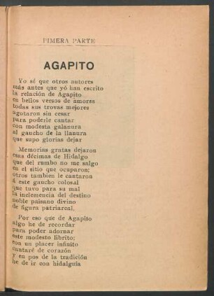 Agapito : Primera parte