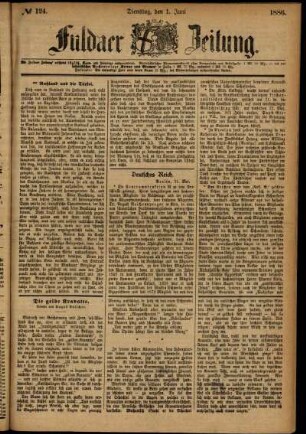 Ausgabe vom Dienstag, den 01. Juni 1886.