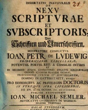 Diss. inaug. de nexu scripturae et subscriptoris