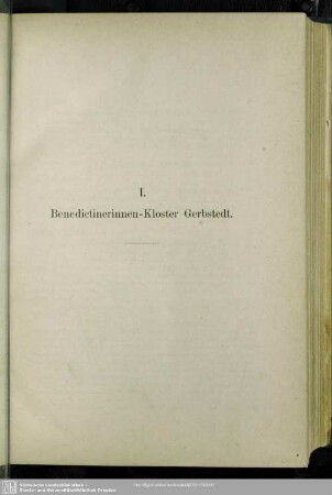 I. Benedictinerinnen-Kloster Gerbstedt