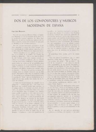 Dos de los compositores y músicos modernos de España