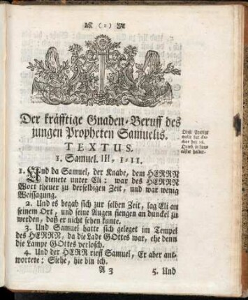 Der kräfftige Gnaden-Beruff des jungen Propheten Samuelis.