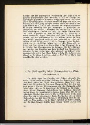 7. Im Stellungskrieg bei der Armeegruppe von Eben