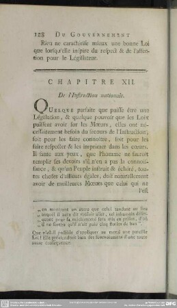 Chapitre XII De l'Instruction nationale