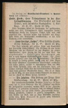 Im Verlage der Bonifacius-Druckerei in Paderborn sind erschienen