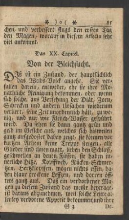Das XX. Capitel. Von der Bleichsucht