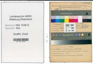 Entnazifizierung Erich Greffin , geb. 11.09.1895 (Lehrer)