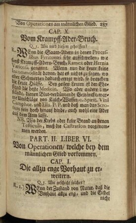 Liber VI. Von Operationen/ welche bey dem männlichen Glied vorkommen.