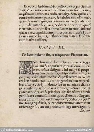 CAPUT XL. De Iove in domo sua, ac reliquorum Planetarum.