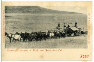 Santa Ana. Combined Harvester at Work near Santa Ana, Cal.