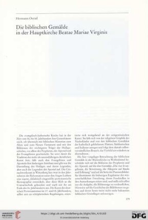 Die biblischen Gemälde in der Hauptkirche Beatae Mariae Virginis