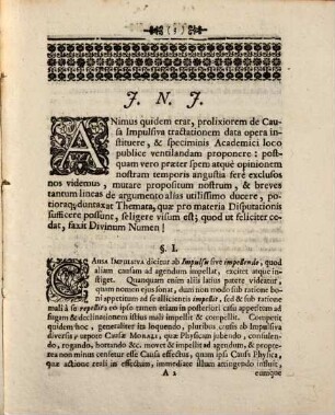Disputatio Philosophica De Causa Impulsiva