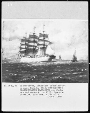 Schulschiff "Großherzogin Elisabeth" vor Cuxhaven und Neuwerk