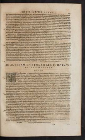 In Alteram Epistolam Lib. III. Horatii ...