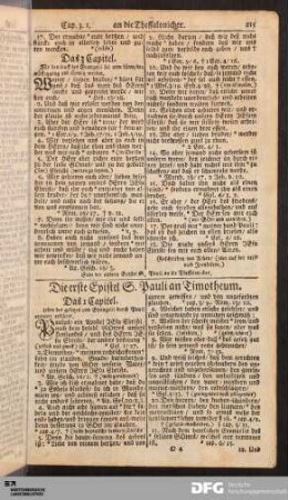 Die erste Epistel S. Pauli an Timotheum.