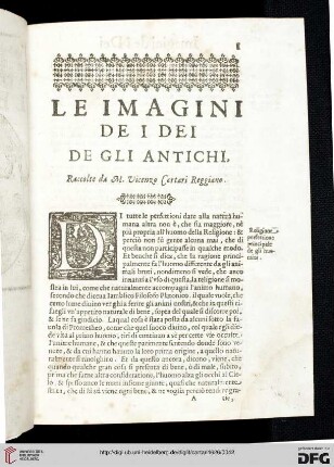 Le imagini de i dei de gli Antichi