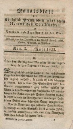 Num. 3. März 1823.